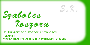 szabolcs koszoru business card